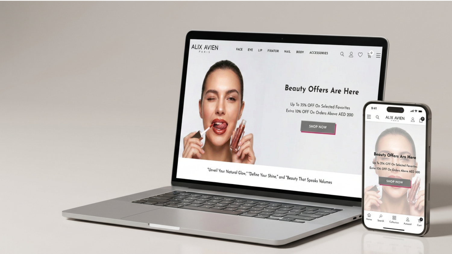 Alix Avien AE: e-commerce build for a growing makeup brand