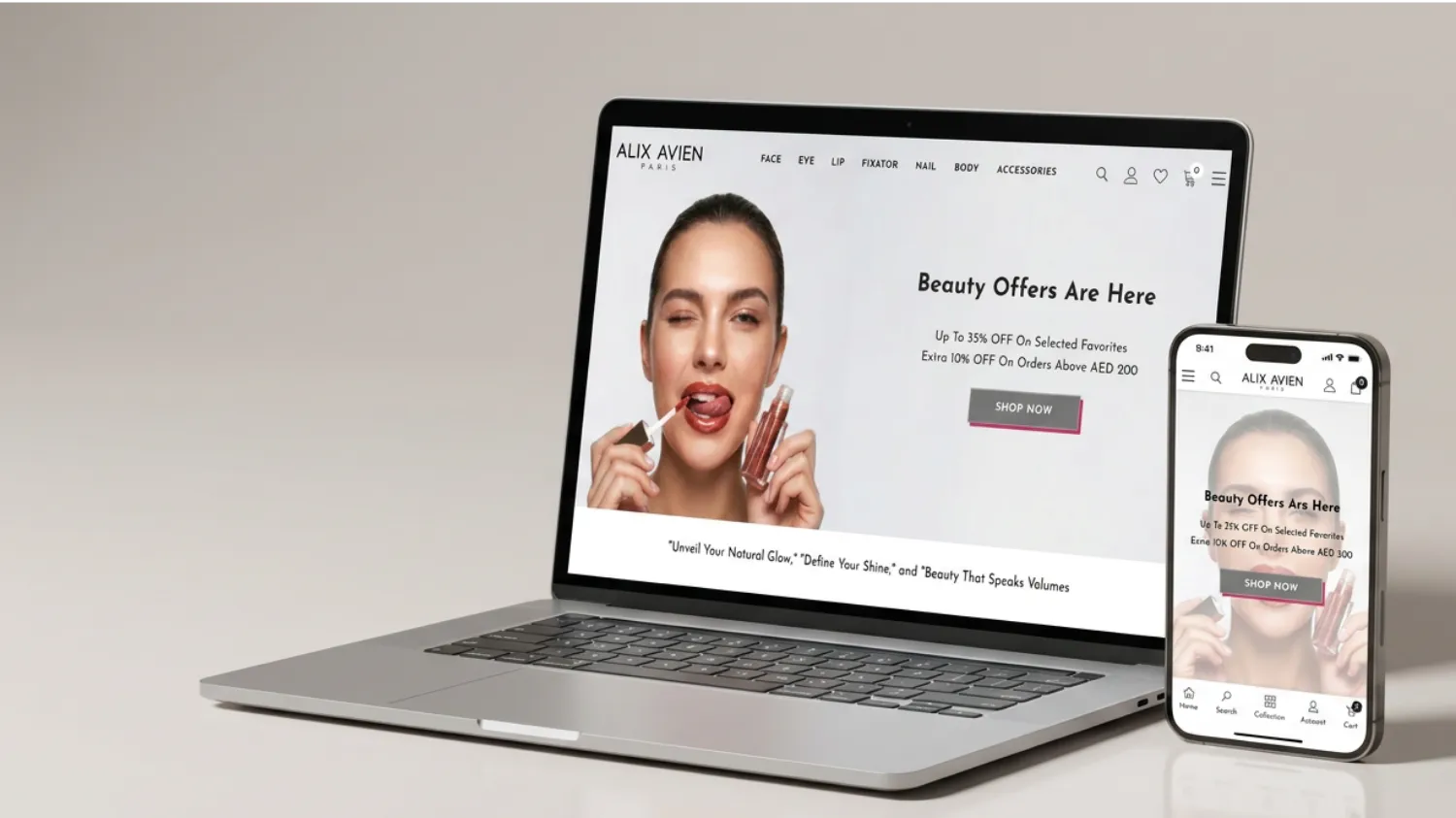 Alix Avien AE: e-commerce build for a growing makeup brand